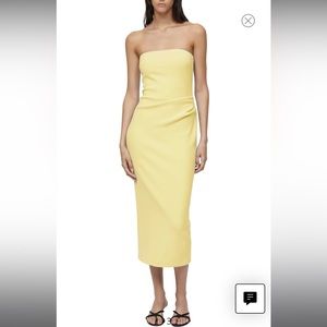 Bec & Bridge Karina Strapless Sheath Dress | Butter Yellow | US Size 2
